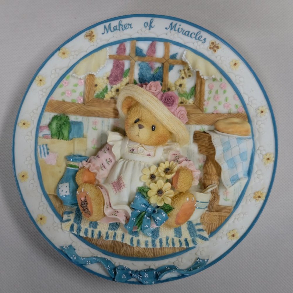 NEW Cherished Teddies Mom Maker of Miracles Mother's Day Plate 1997 Vintage